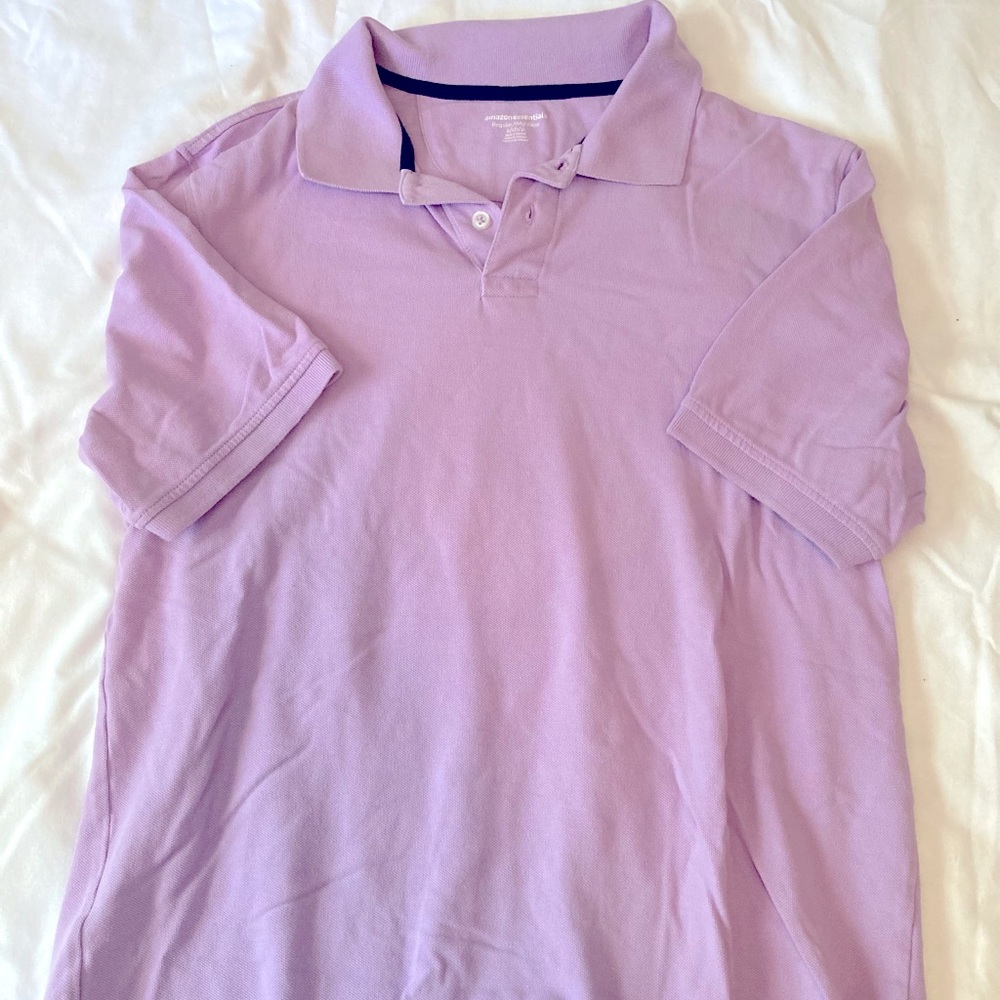 Amazon Essentials Men’s Pique Polo—Small—light purple